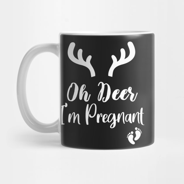 Oh Deer I'm Pregnant Gift, Christmas Pregnancy Announcement, Funny Pregnancy Announcement by WassilArt